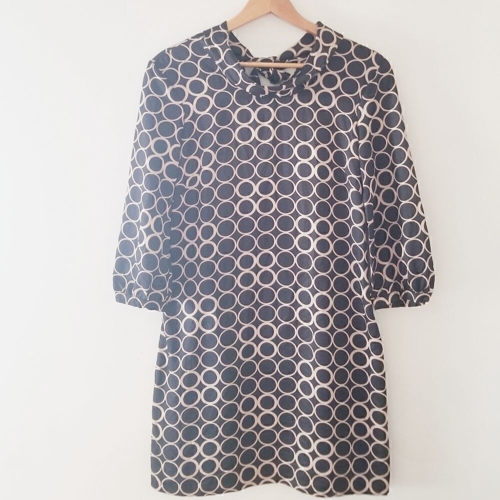 J. Crew 100% silk big rings rollover dress - Picture 2 of 7